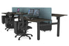 Just Right Height Adjustable 6 Person H-Bench Workstation - Black Frame [1400L x 800W with Cable Scallop] - Thumbnail 133 