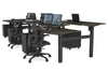 Just Right Height Adjustable 6 Person H-Bench Workstation - Black Frame [1400L x 800W with Cable Scallop] - Thumbnail 97 