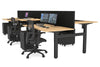 Just Right Height Adjustable 6 Person H-Bench Workstation - Black Frame [1400L x 800W with Cable Scallop] - Thumbnail 24 
