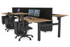Just Right Height Adjustable 6 Person H-Bench Workstation - Black Frame [1400L x 800W with Cable Scallop] - Thumbnail 39 