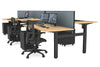 Just Right Height Adjustable 6 Person H-Bench Workstation - Black Frame [1400L x 800W with Cable Scallop] - Thumbnail 79 