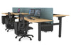 Just Right Height Adjustable 6 Person H-Bench Workstation - Black Frame [1400L x 800W with Cable Scallop] - Thumbnail 121 