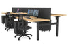 Just Right Height Adjustable 6 Person H-Bench Workstation - Black Frame [1400L x 800W with Cable Scallop] - Thumbnail 35 