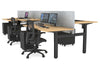 Just Right Height Adjustable 6 Person H-Bench Workstation - Black Frame [1400L x 800W with Cable Scallop] - Thumbnail 117 