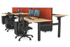 Just Right Height Adjustable 6 Person H-Bench Workstation - Black Frame [1400L x 800W with Cable Scallop] - Thumbnail 71 