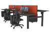 Just Right Height Adjustable 6 Person H-Bench Workstation - Black Frame [1400L x 800W with Cable Scallop] - Thumbnail 57 