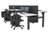 Just Right Height Adjustable 6 Person H-Bench Workstation - Black Frame [1400L x 800W with Cable Scallop] - Thumbnail 20 