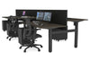 Just Right Height Adjustable 6 Person H-Bench Workstation - Black Frame [1400L x 800W with Cable Scallop] - Thumbnail 55 