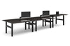 Just Right Height Adjustable 6 Person H-Bench Workstation - Black Frame [1400L x 800W with Cable Scallop] - Thumbnail 9 