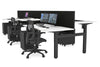 Just Right Height Adjustable 6 Person H-Bench Workstation - Black Frame [1400L x 800W with Cable Scallop] - Thumbnail 8 