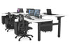 Just Right Height Adjustable 6 Person H-Bench Workstation - Black Frame [1400L x 800W with Cable Scallop] - Thumbnail 6 