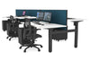 Just Right Height Adjustable 6 Person H-Bench Workstation - Black Frame [1400L x 800W with Cable Scallop] - Thumbnail 16 