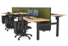 Just Right Height Adjustable 6 Person H-Bench Workstation - Black Frame [1400L x 800W with Cable Scallop] - Thumbnail 30 