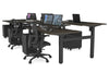 Just Right Height Adjustable 6 Person H-Bench Workstation - Black Frame [1400L x 800W with Cable Scallop] - Thumbnail 54 