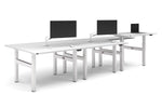 Just Right Height Adjustable 6 Person H-Bench Workstation - White Frame [1200L x 700W]