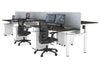 Just Right Height Adjustable 6 Person H-Bench Workstation - White Frame [1400L x 700W] - Thumbnail 130 
