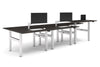 Just Right Height Adjustable 6 Person H-Bench Workstation - White Frame [1400L x 700W] - Thumbnail 9 