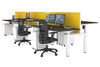 Just Right Height Adjustable 6 Person H-Bench Workstation - White Frame [1400L x 700W] - Thumbnail 103 