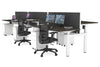 Just Right Height Adjustable 6 Person H-Bench Workstation - White Frame [1400L x 700W] - Thumbnail 69 