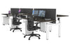 Just Right Height Adjustable 6 Person H-Bench Workstation - White Frame [1400L x 700W] - Thumbnail 110 