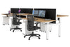 Just Right Height Adjustable 6 Person H-Bench Workstation - White Frame [1400L x 700W] - Thumbnail 41 