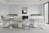 Just Right Height Adjustable 6 Person H-Bench Workstation - White Frame [1400L x 700W] - Thumbnail 2 