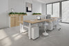 Just Right Height Adjustable 6 Person H-Bench Workstation - White Frame [1400L x 700W] - Thumbnail 4 