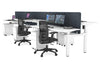 Just Right Height Adjustable 6 Person H-Bench Workstation - White Frame [1400L x 700W] - Thumbnail 115 