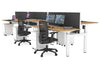 Just Right Height Adjustable 6 Person H-Bench Workstation - White Frame [1400L x 700W] - Thumbnail 96 