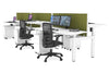 Just Right Height Adjustable 6 Person H-Bench Workstation - White Frame [1400L x 700W] - Thumbnail 15 