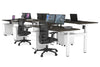 Just Right Height Adjustable 6 Person H-Bench Workstation - White Frame [1400L x 700W] - Thumbnail 55 