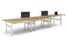 Just Right Height Adjustable 6 Person H-Bench Workstation - White Frame [1600L x 800W with Cable Scallop] - Thumbnail 7 