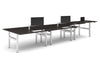 Just Right Height Adjustable 6 Person H-Bench Workstation - White Frame [1600L x 800W with Cable Scallop] - Thumbnail 9 