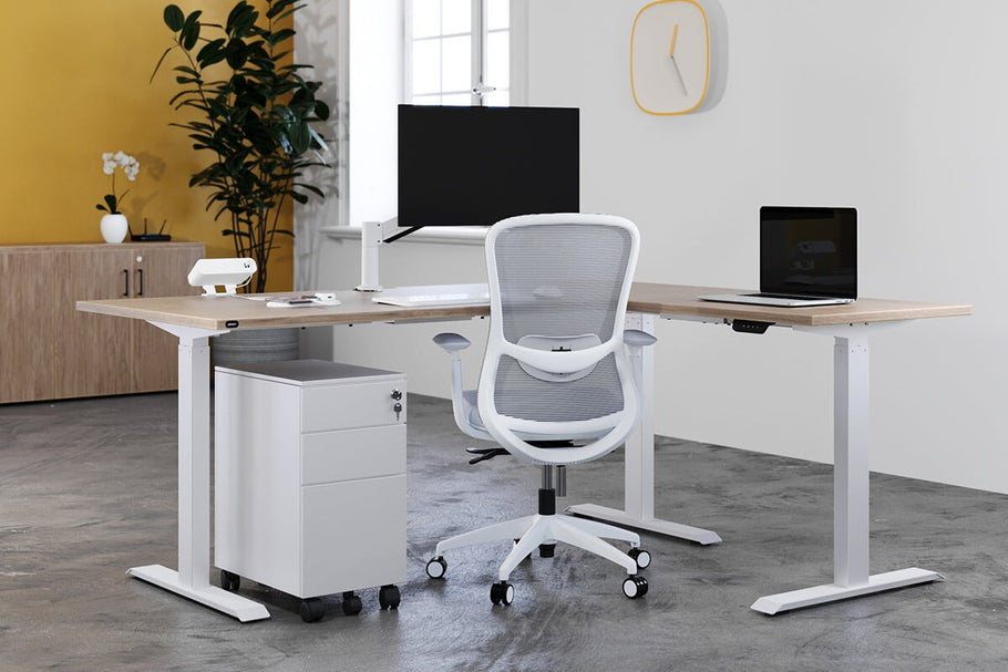 Environmental image of Just Right Height Adjustable Corner Workstation [1800L x 1700W]