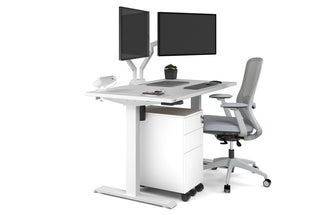 Just Right Height Adjustable Desk [1400L x 700W] Jasonl white leg white none