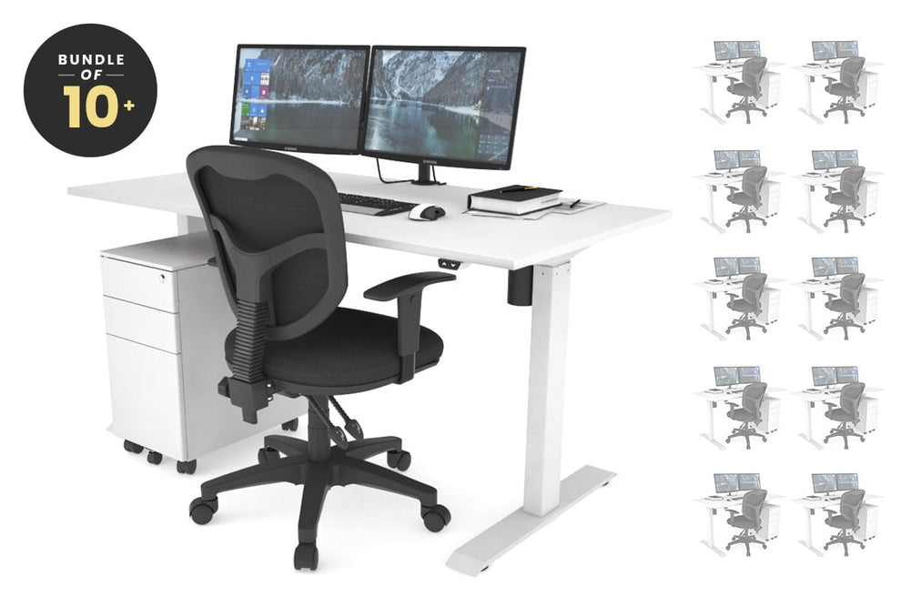 Just Right Height Adjustable Desk [1200L x 700W]-white leg white 