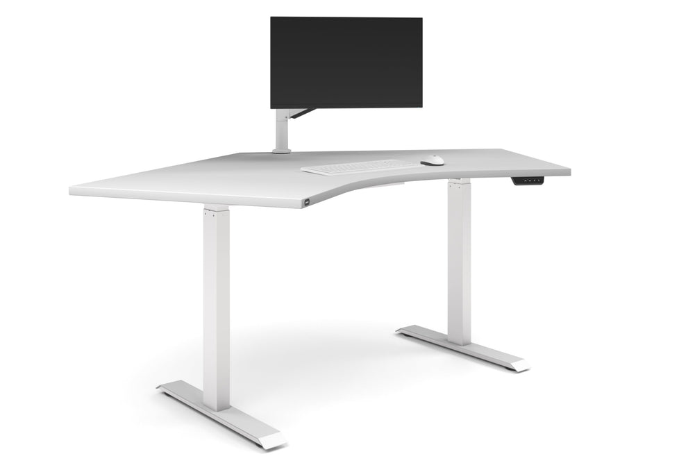 Just Right Height Adjustable Single Person 120 Degree Workstation-white  