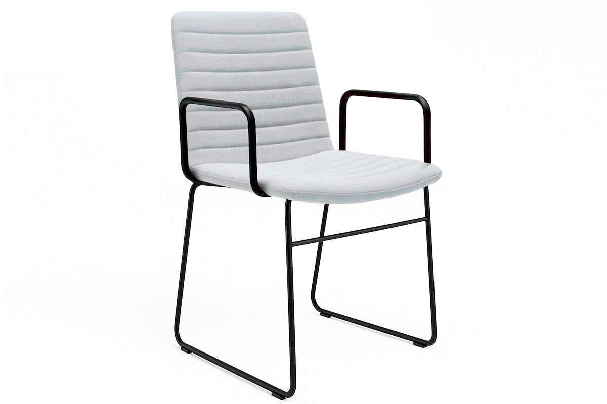 Lark Conference/Training Chair Sled Base-fabric light grey arms 