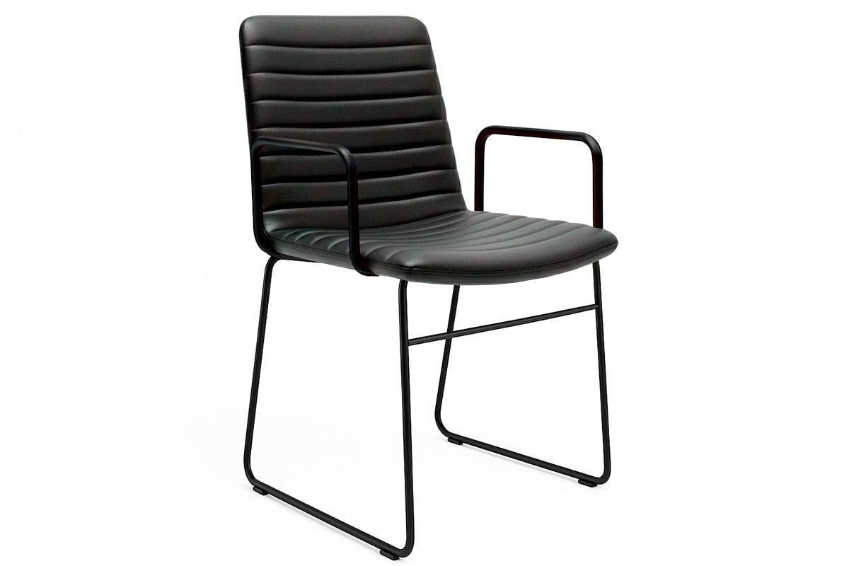 Lark Conference/Training Chair Sled Base-PU black arms 