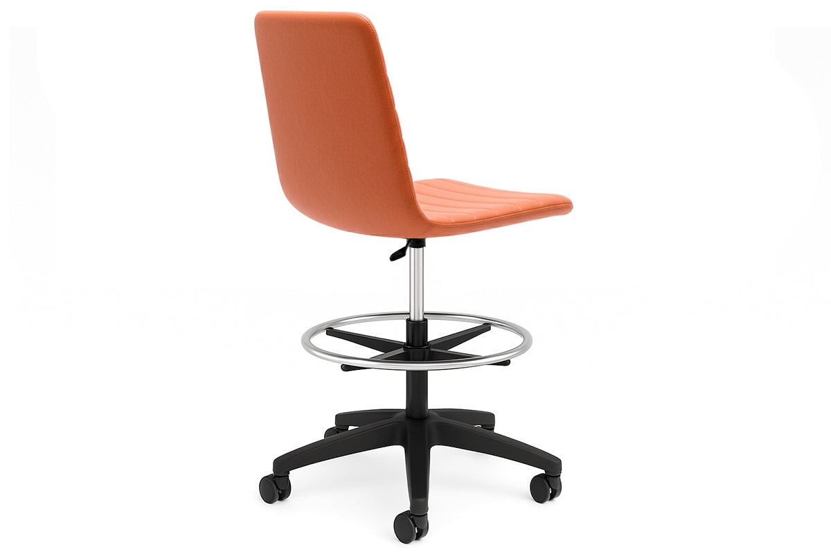 Lark Drafting Chair-PU black arms 