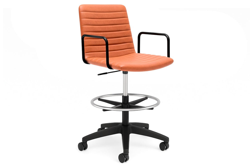 Lark Drafting Chair-PU brown arms 