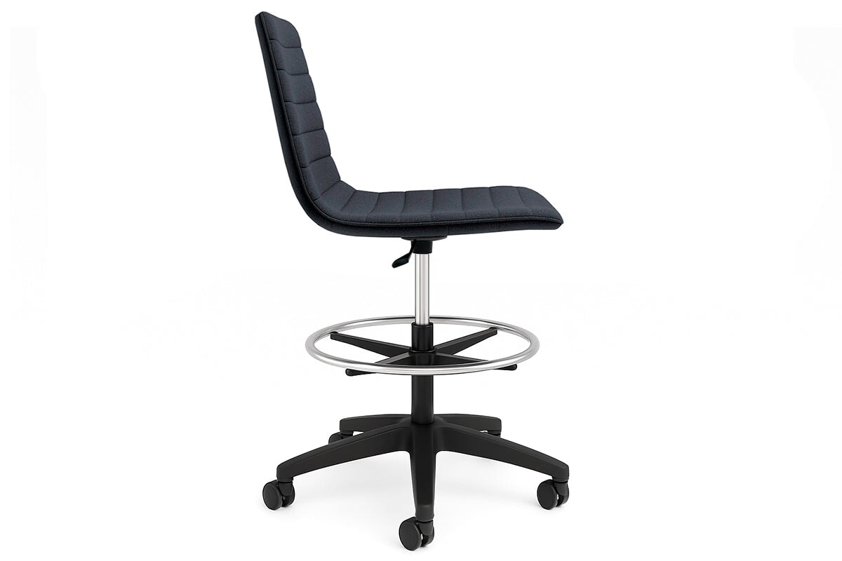 Lark Drafting Chair-PU black arms 