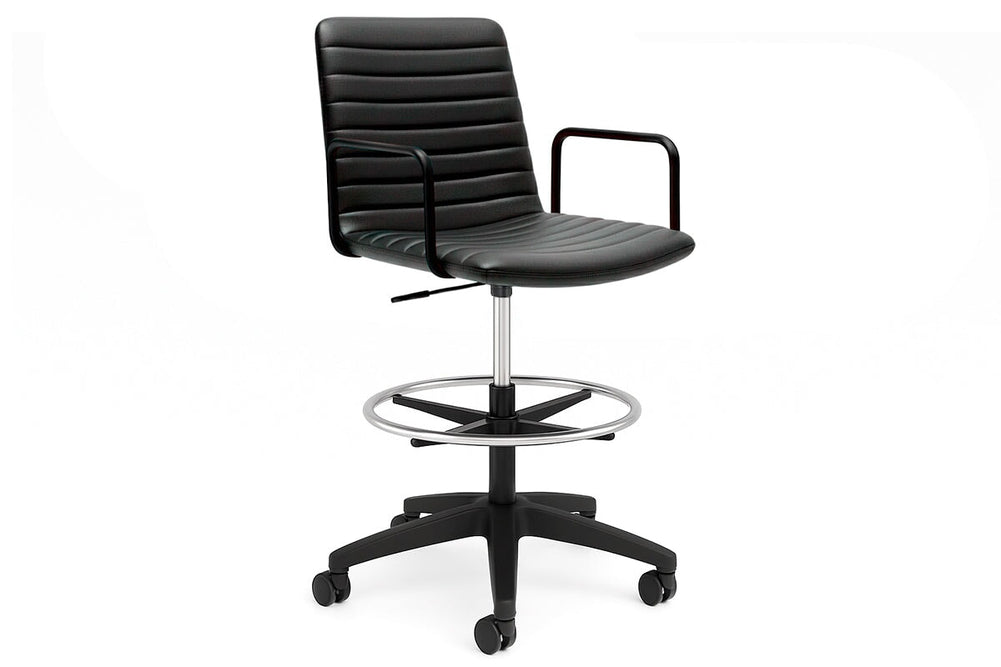 Lark Drafting Chair-PU black arms 