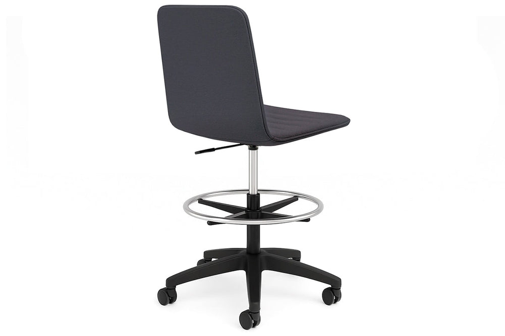 Lark Drafting Chair-PU black arms 