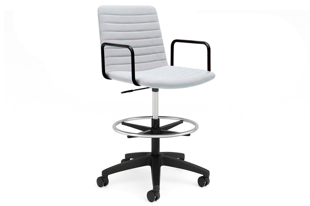 Lark Drafting Chair-fabric light grey arms 