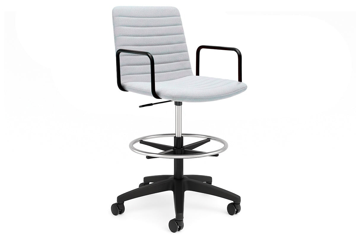 Lark Drafting Chair-fabric light grey arms 