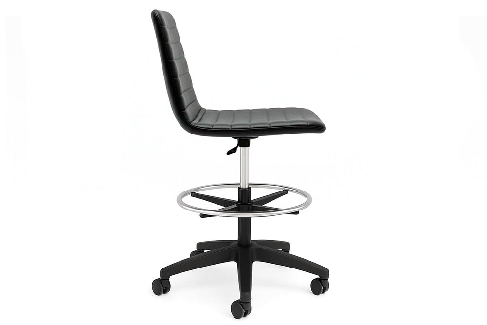 Lark Drafting Chair-PU black arms 