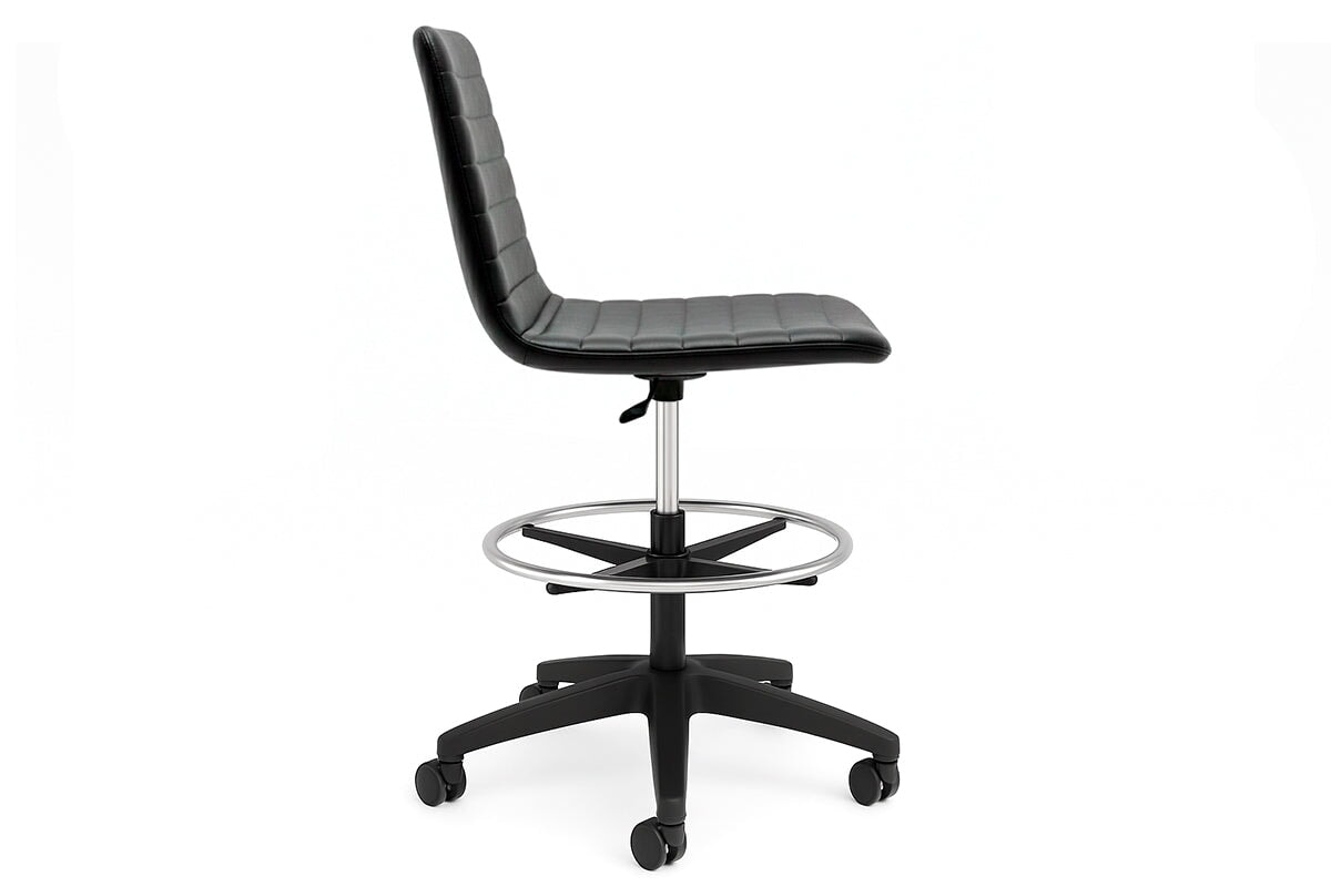 Lark Drafting Chair-PU black arms 