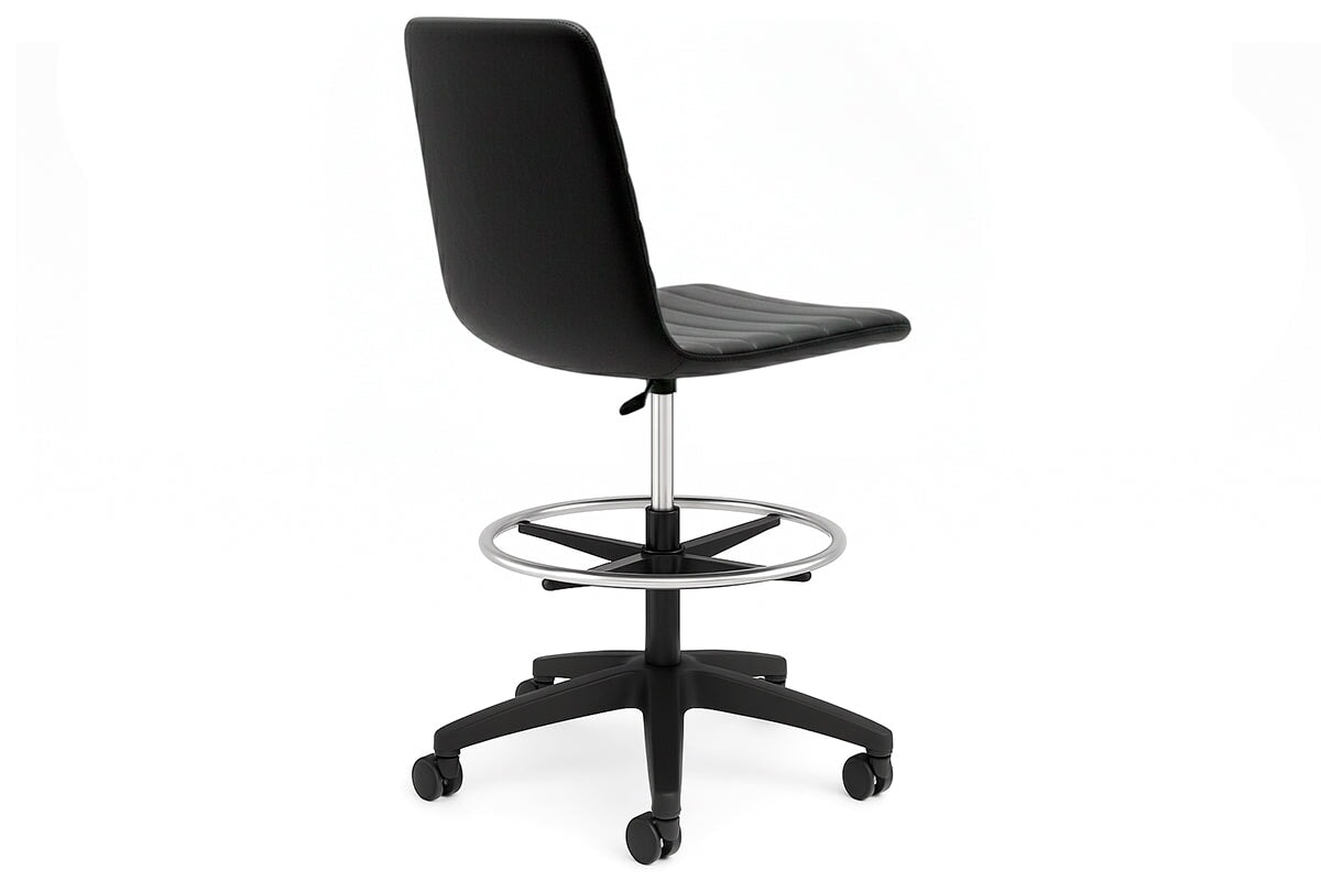Lark Drafting Chair-PU black arms 