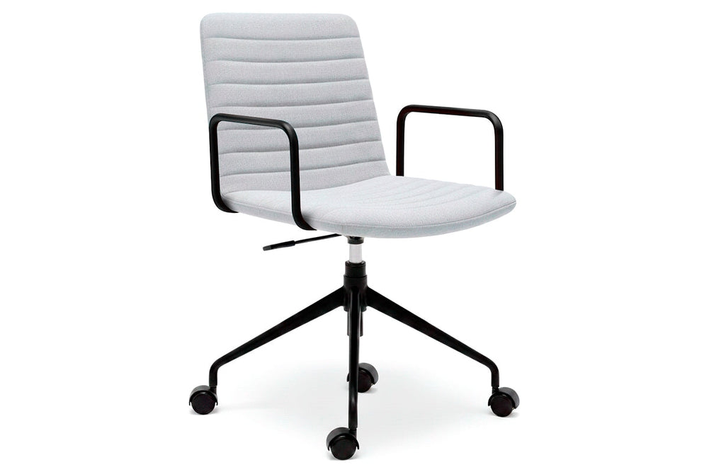 Lark Swivel Meeting Chair-fabric light grey arms 